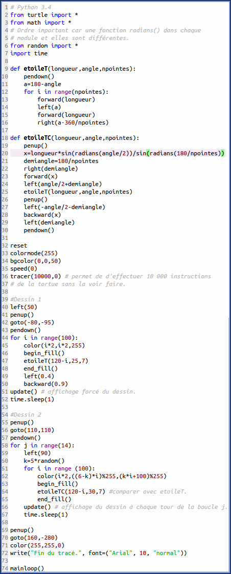 script tortue Python